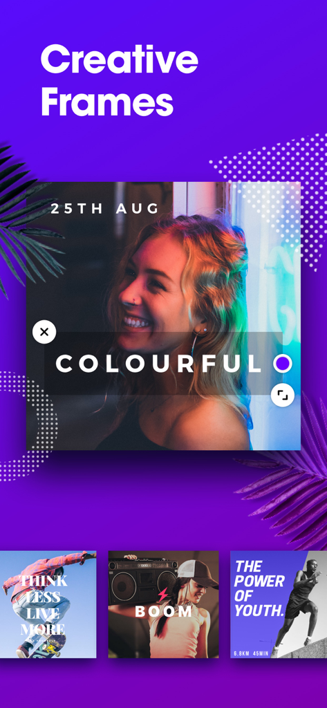 POTO - POTO app display of creative frames and aesthetic text options for photos