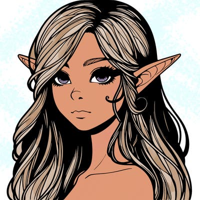 elf girl realistic dark fantasy