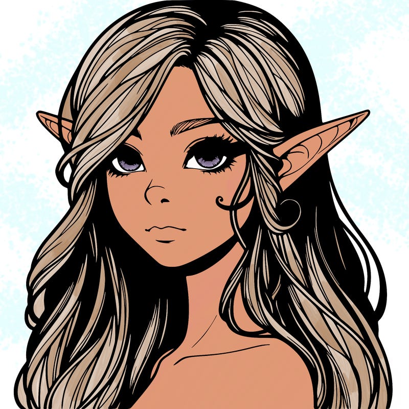 elf girl realistic dark fantasy