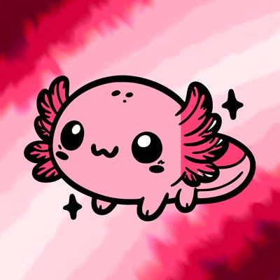 cute easy baby axolotl