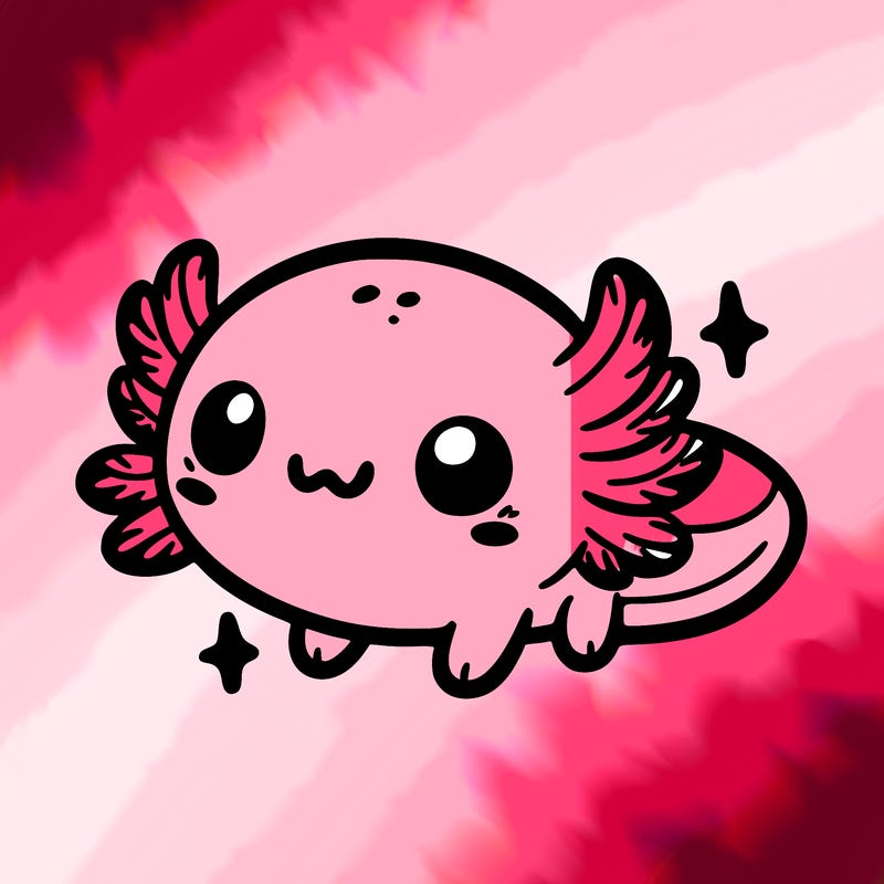cute easy baby axolotl