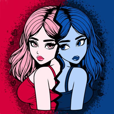 realistic girl split