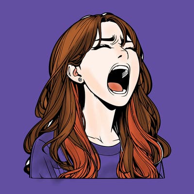 screaming realistic, girl