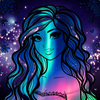 pretty woman with long wavy hair