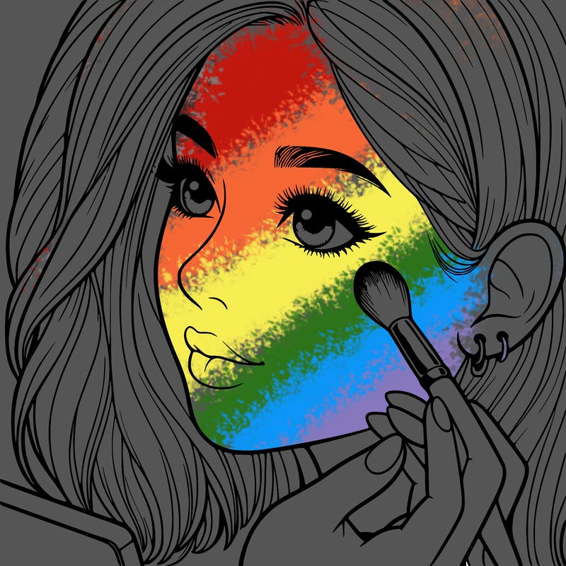 a realistic girl doing her makeup