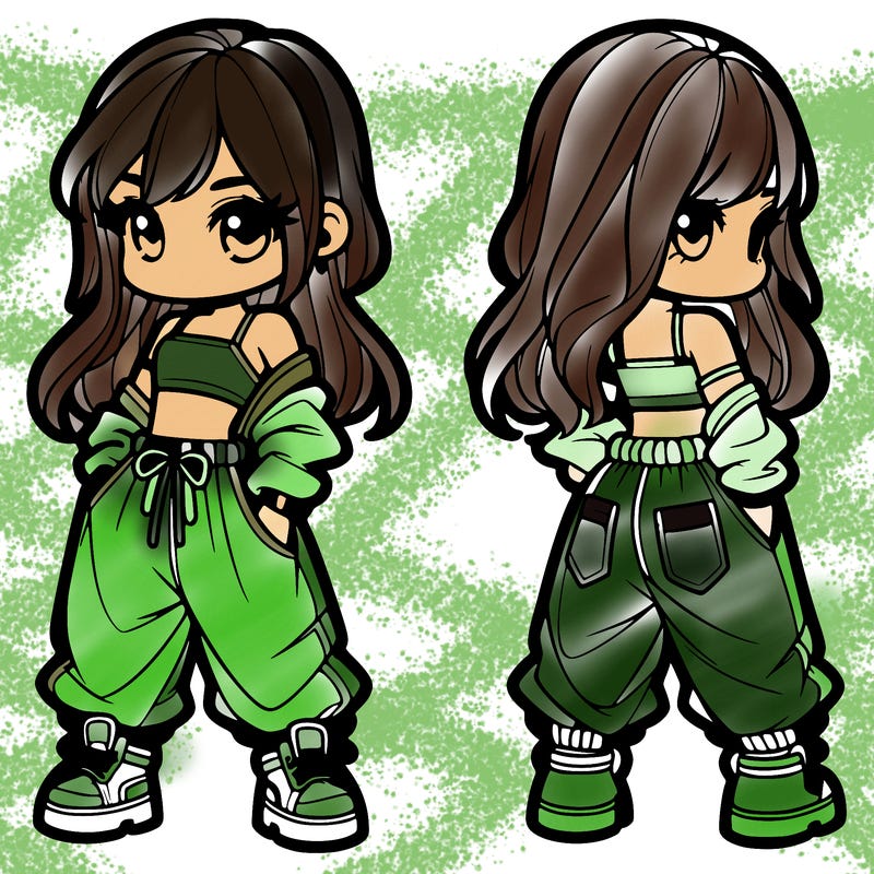 girl in crop top and baggy pants