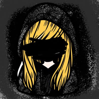 girl with hair covering her face and wearing a hoodie