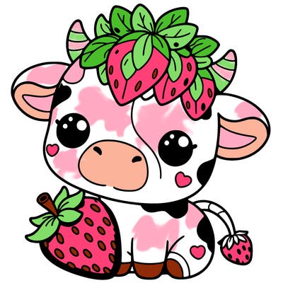 cute strawberry cow