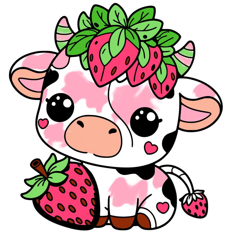 cute strawberry cow