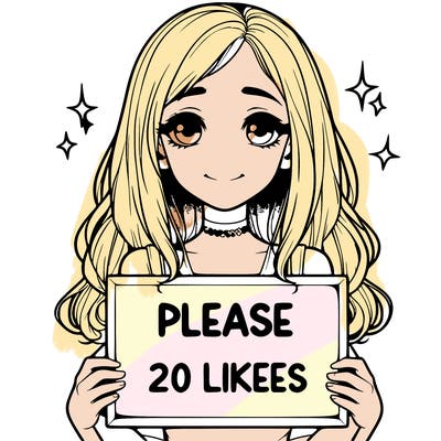realistic girl holding a sign that says please 20 likes