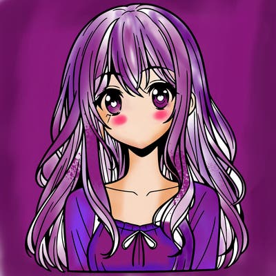 manga girl with long hair