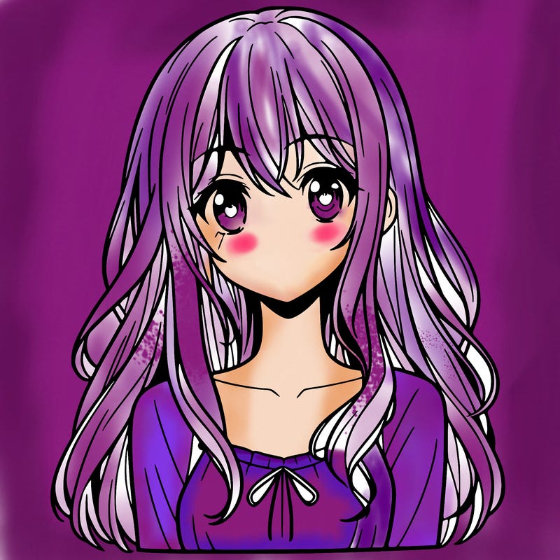 manga girl with long hair