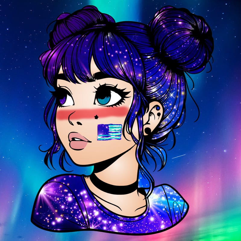 realistic girl with spacebuns