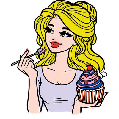 pretty woman with a cupcake