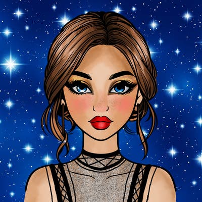 realistic girl with makeup on