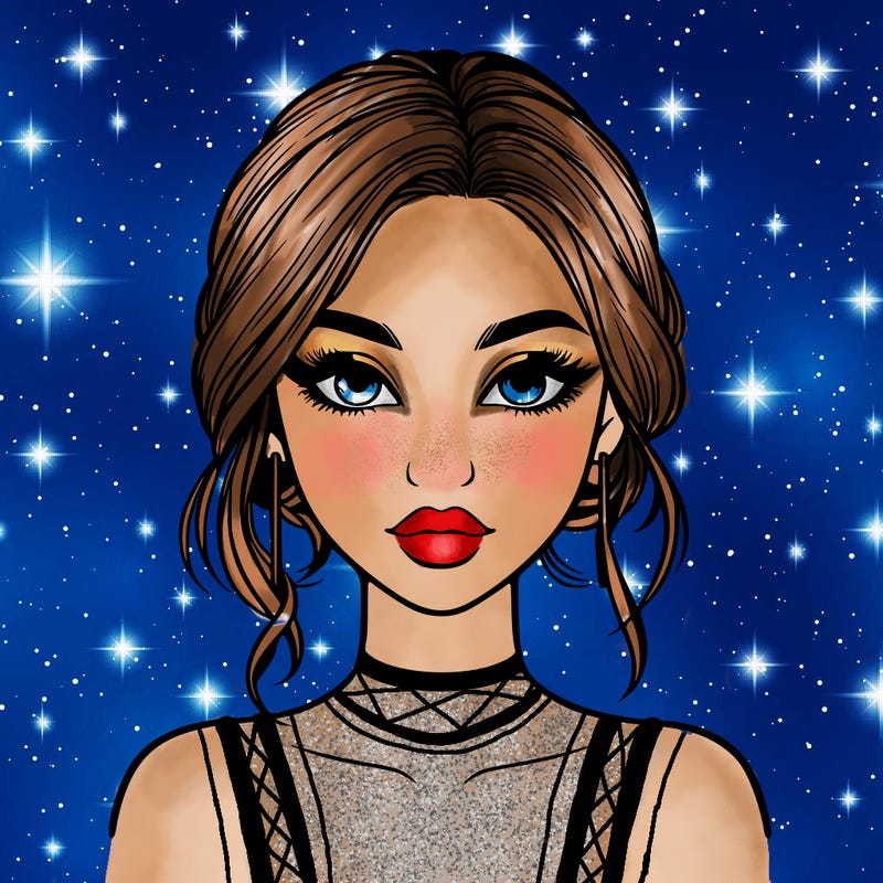 realistic girl with makeup on