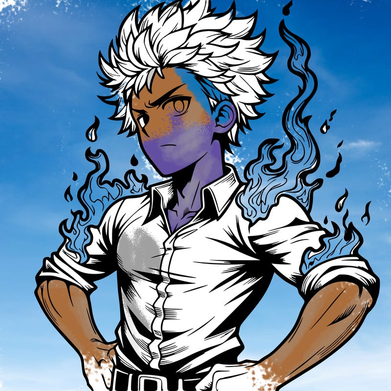 realistic manga man of fire