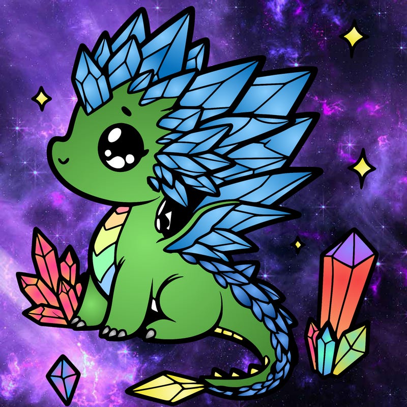 little cute crystal dragon