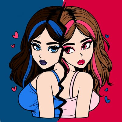 realistic girl split