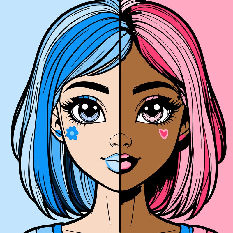 realistic girl in half