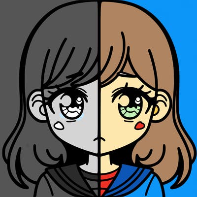 a split of a girl
