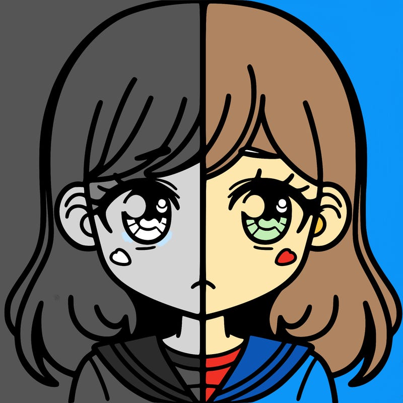 a split of a girl