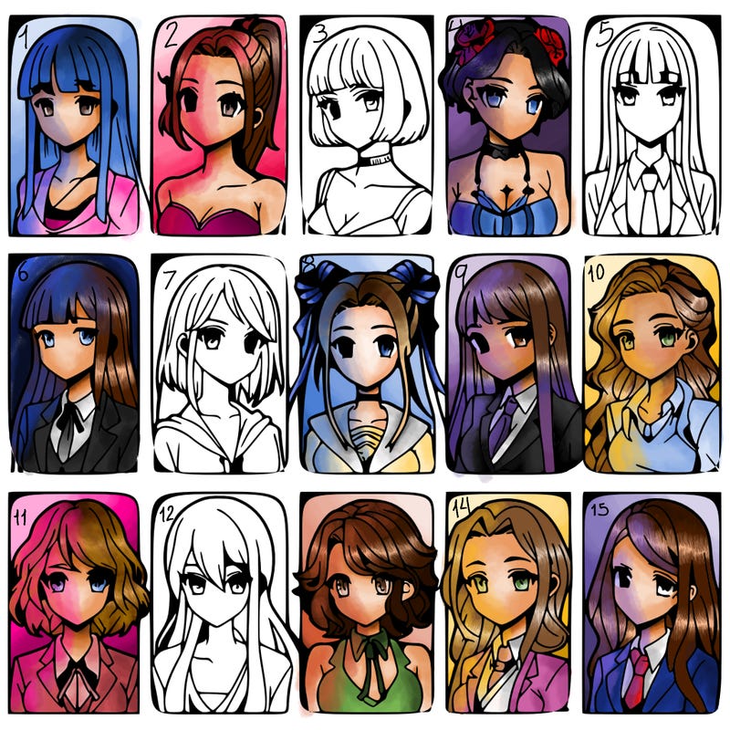 girls that look diffrent anime