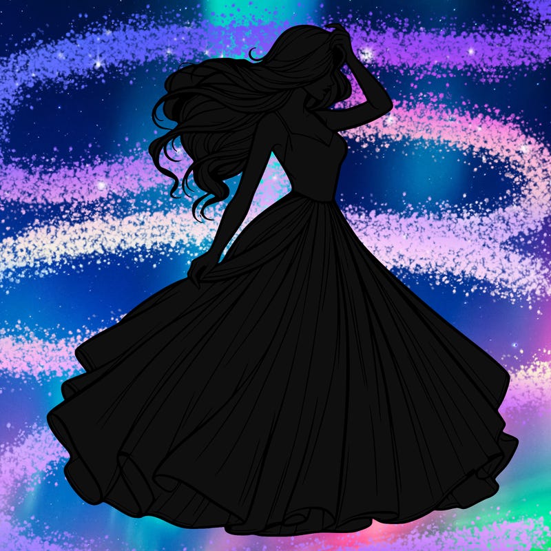 realistic woman with dress flowing in the wind