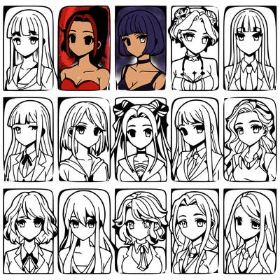 girls that look diffrent anime