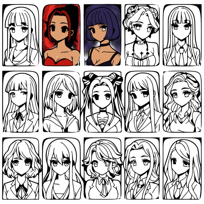 girls that look diffrent anime