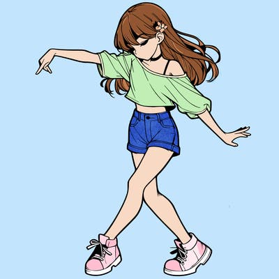 realistic girl danceing