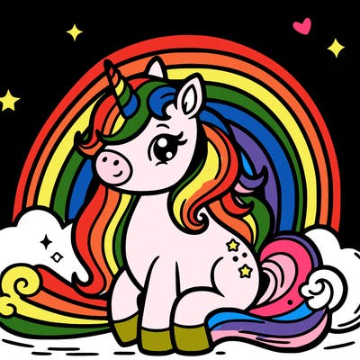 unicorn and rainbow