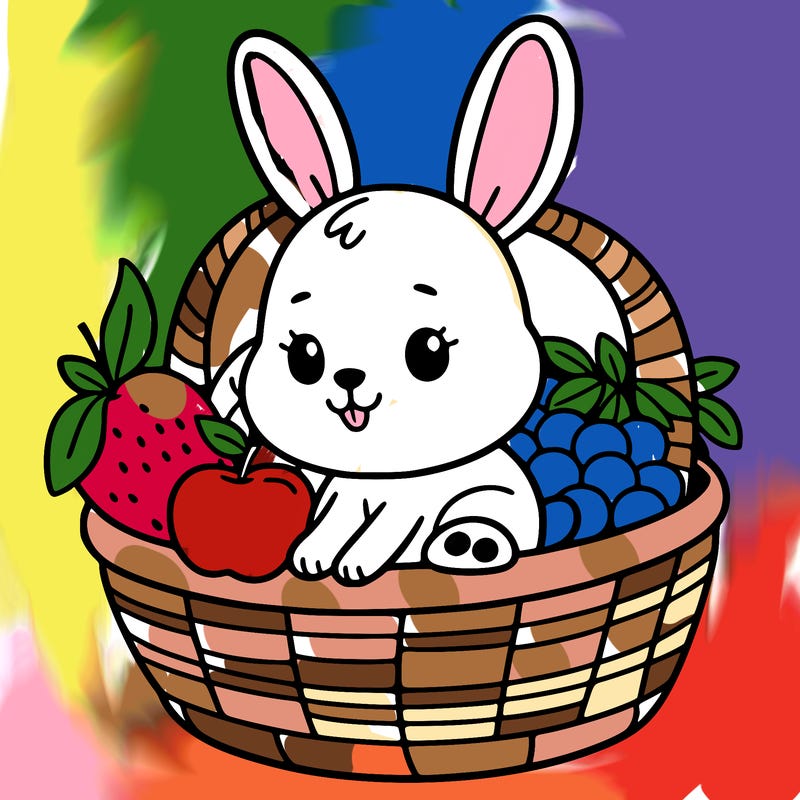 bunny in a fruit basket