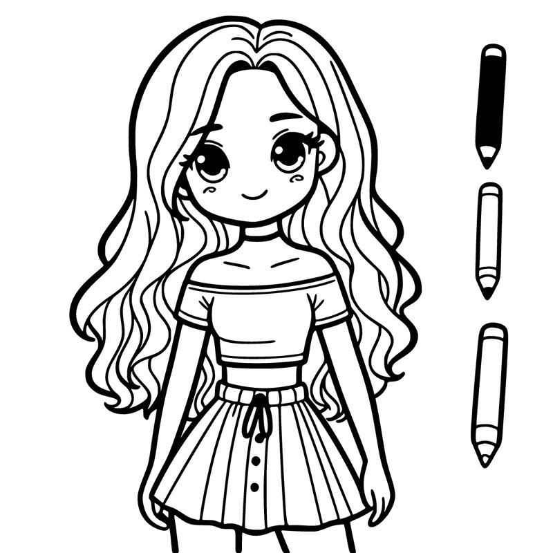 girl in a crop top and skirt