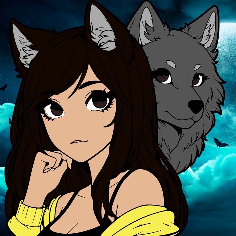 realistic girl with wolf ears