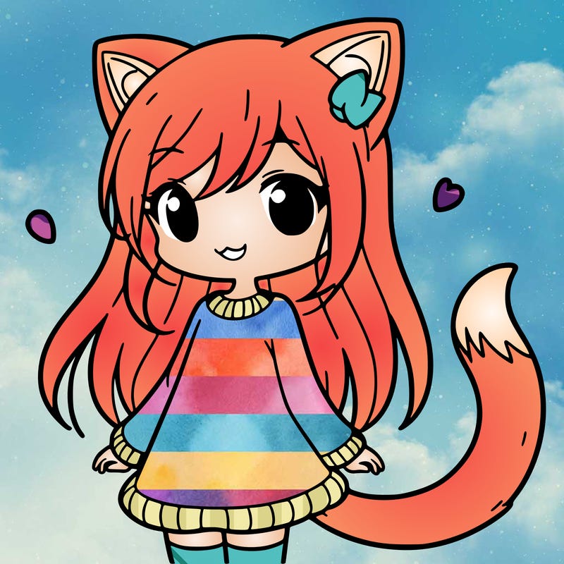 girl with cat ears and tail