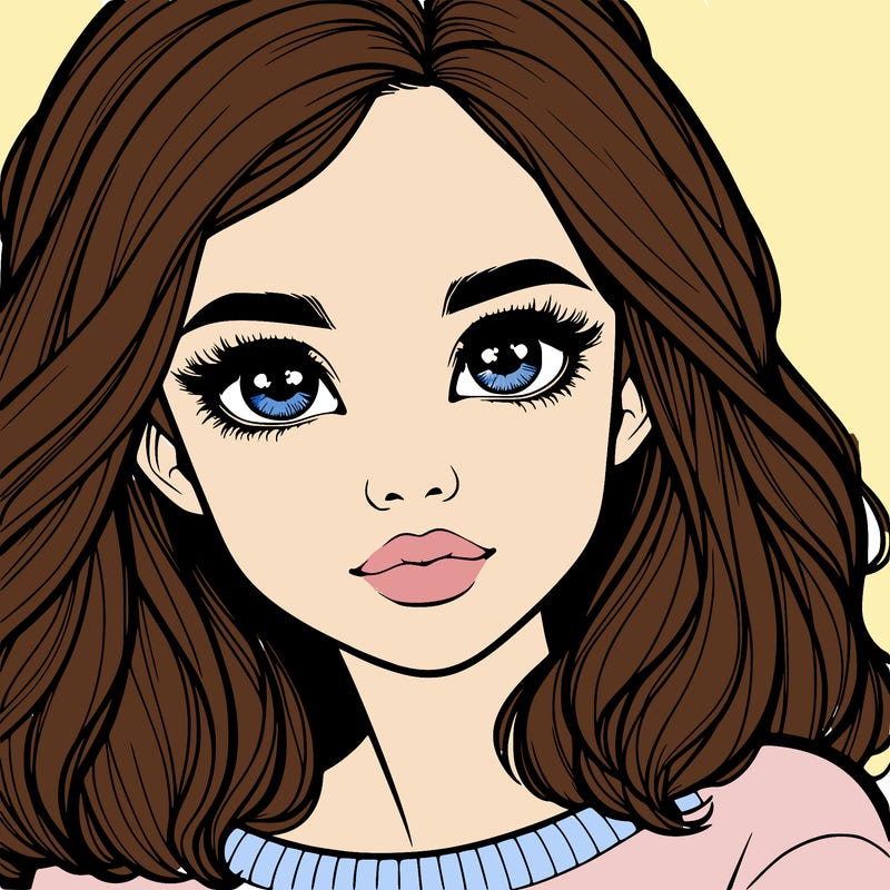 realistic girl whith cute eyes