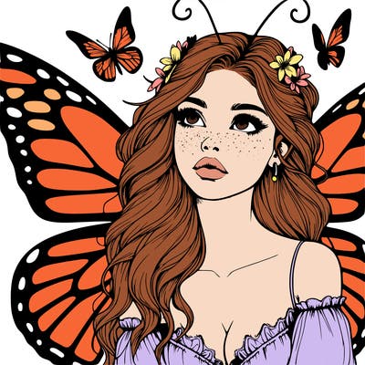 butterfly fairy realistic girl
