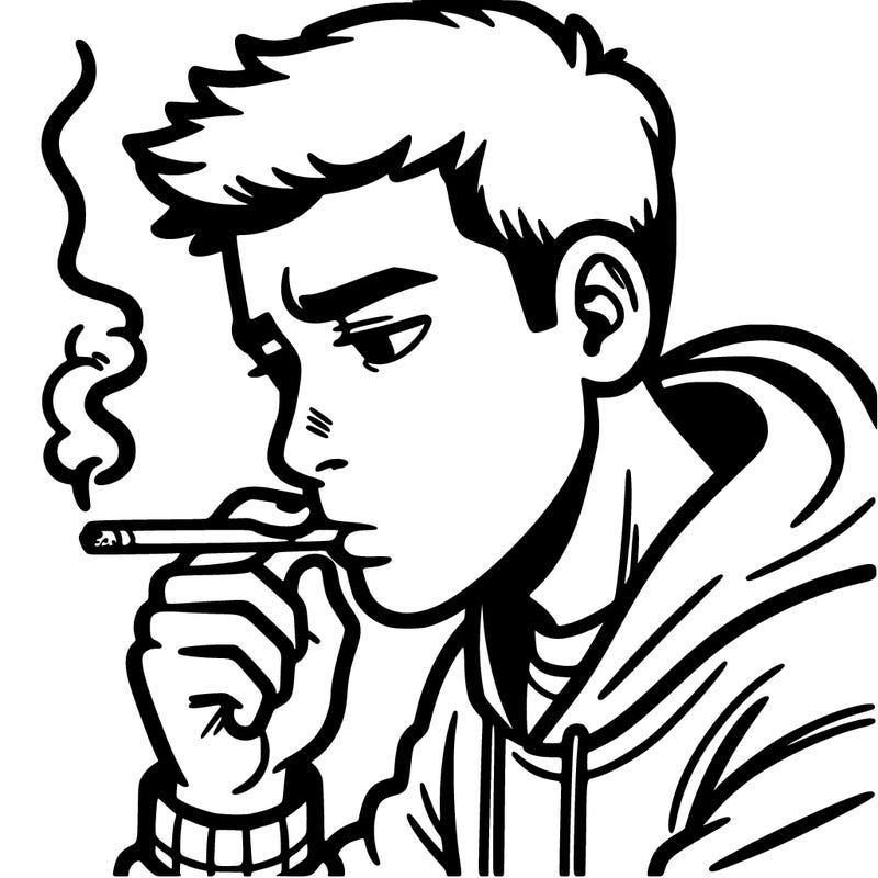 a guy smoking