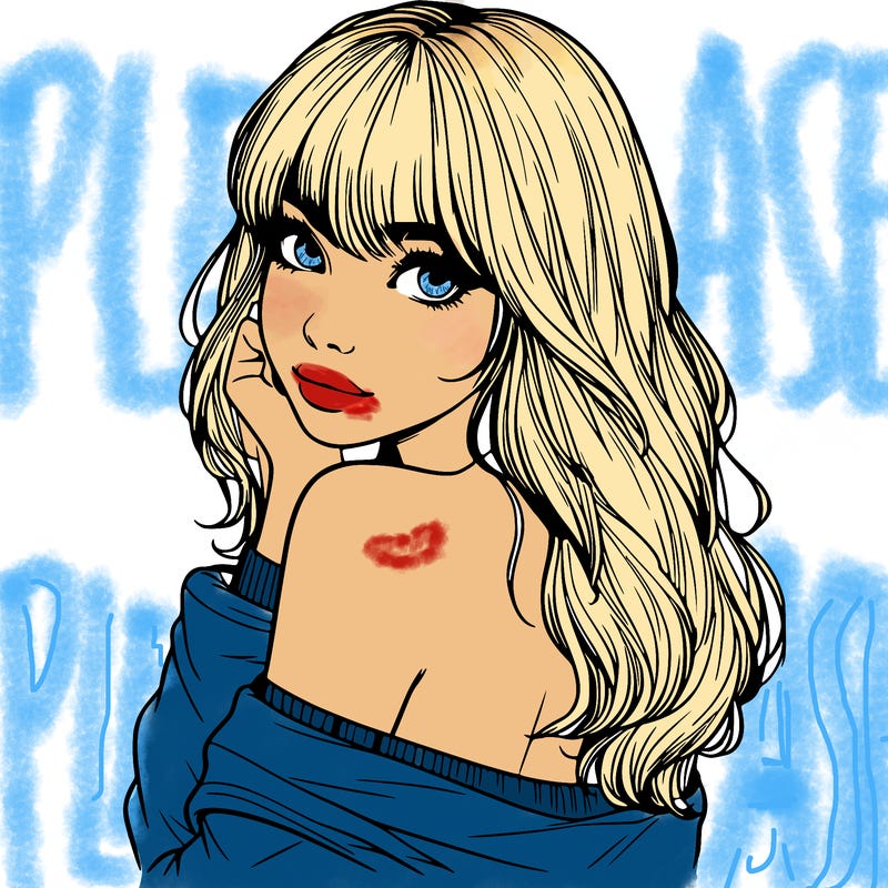 realistic girl with bangs looking over her shoulder