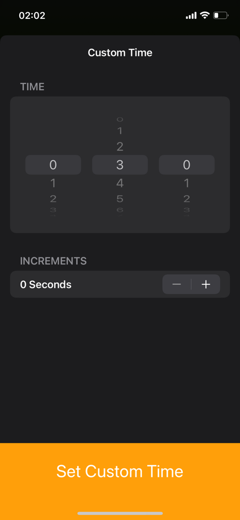 Chess.clock - Interface para definir tempo de jogo personalizado e incrementos no aplicativo Chess clock