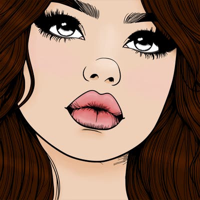 really realistic girl with lips