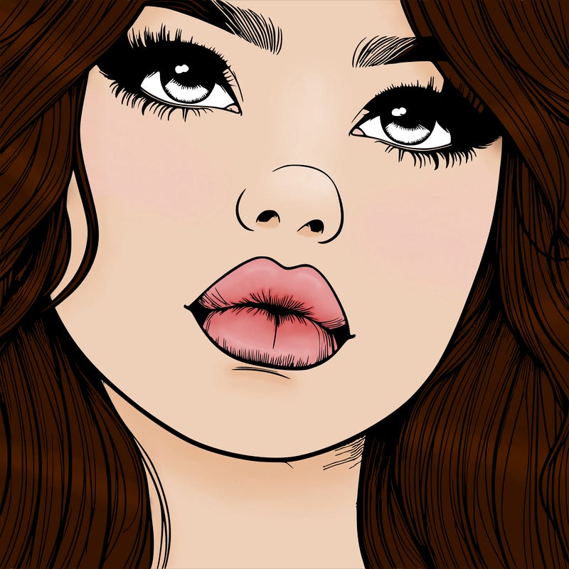 really realistic girl with lips