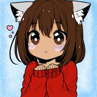 shy anime catgirl