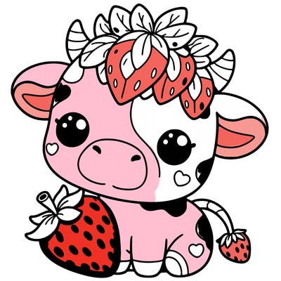 cute strawberry cow
