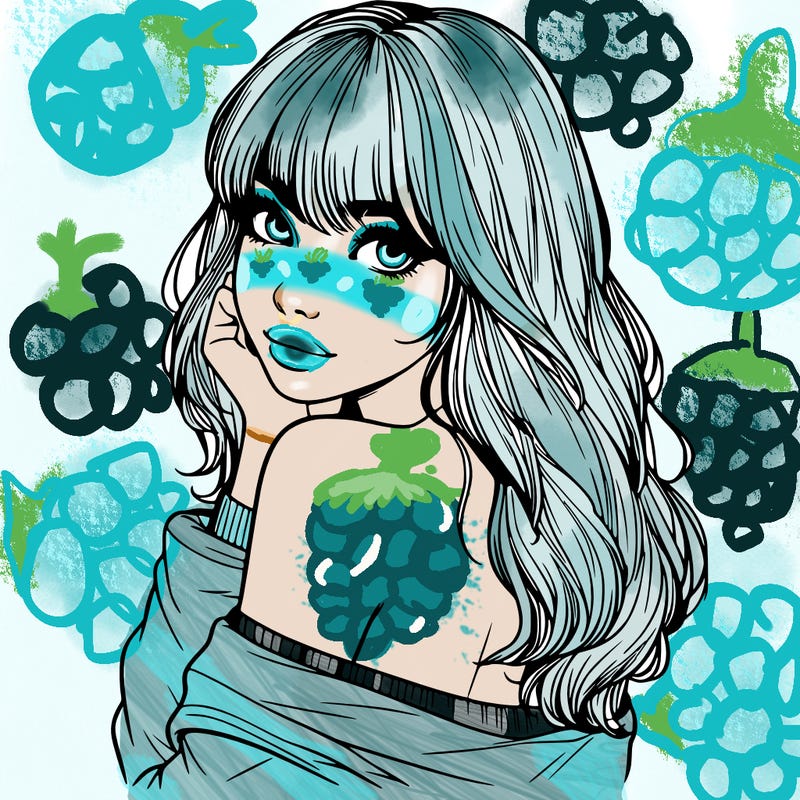 realistic girl with bangs looking over her shoulder