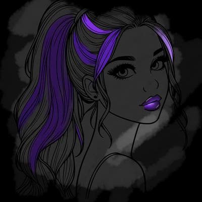 realistic pretty girl with high pony tail