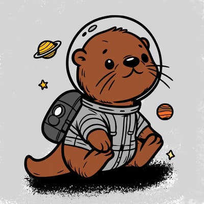 otter in a space suit