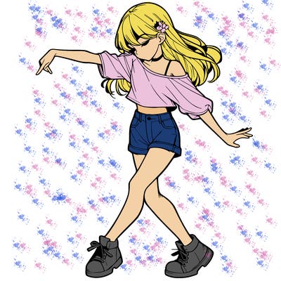 realistic girl danceing