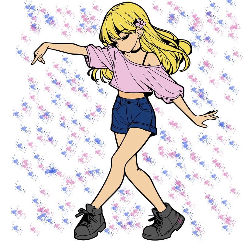 realistic girl danceing